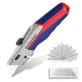 000217 Workpro Heavy Duty Retractable Utility Knife Aluminum Razor With Twine Cutter