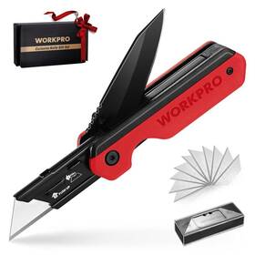 011072 Workpro 2-in-1 Folding Knife/utility Knife Quick-change Box Cutter 10 Sk5 Blades