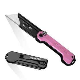 Workpro 011078 Folding Utility Knife Quick Change Blade Box Cutter Open Axis Lock