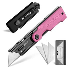 011082 Workpro Heavy Duty Folding Utility Knife Quick Change Box Cutter 10pc Sk5 Blades