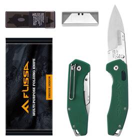 Workpro 015011 Flissa 3-in-1 Folding Utility Knife Gut Hook Quick Change 16pc Blades Drop Point