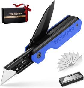 Workpro 820909602255 2-in-1 Folding Knife/utility Knife Quick-change Box Cutter With Blue Workpro 820909602255 2-in-1 Folding Knife/utility Knife Quick-change Box Cutter With Blue