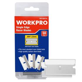 Workpro 820909608318 50-pack Single Razor Edge Blades Industrial Scraper High