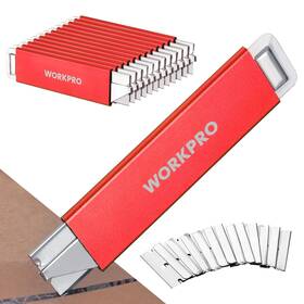 Workpro 820909689324 12-pack Box Cutter Retractable - Utility Knife With Single Edge Razor Blade