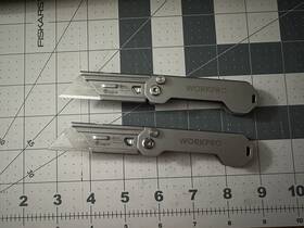W000014ae Workpro Folding Utility Knife Quick Blade Change Box Cutter Edc Pack Of 2