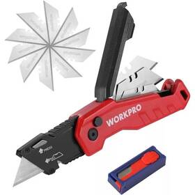 W011047ab Workpro Folding Utility Knife Quick Change Box Cutter Razor With 13pcs Blades W011047ab Workpro Folding Utility Knife Quick Change Box Cutter Razor With 13pcs Blades