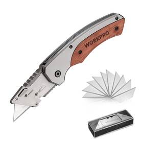 W011055 Workpro Folding Utility Knife Quick-change Box Cutter With Stainless Steel H W011055 Workpro Folding Utility Knife Quick-change Box Cutter With Stainless Steel H