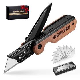 W011056aj Workpro 2-in-1 Folding Knife/utility Knife - Gifts For Dad Quick-change Box