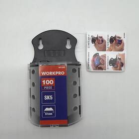 W013005ax Workpro 100 Packs Sk5 Steel Knife Blades Dispenser For Folding Utility .#4