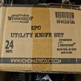Sv-01230 Workshop Box Of 24 Utility Knife Set Smartvalue 2pc Free Shipping