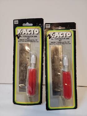 75350 X-acto 079946095043 2 Vintage Red Handle Saw Model Craft Tool New In Package Old Stock