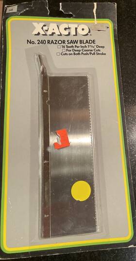 X-acto 079946240009 X-acto No. 240 Razor Saw Blade 16 Teeth Per Inch 1 11/16 Deep New
