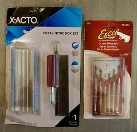 X-acto 75320 55662 X-acto Metal Mitre Box Set 3-piece Excell Screw Drive - New