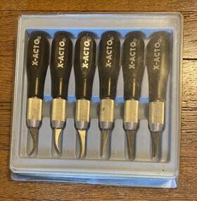 Po3261 X-acto Vintage Set Of 6 Po 3261 Woodcarving Wood Carving Knife Made In Usa