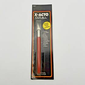 X3287 X-acto Vintage Cut-all Knife - Red Plastic Handle Usa Nos Safety Cap