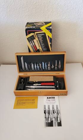 X5091 X-acto Vtg. Standard Craft Tool Set Wood Case Almost Barely Used