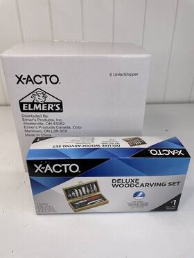 X5175 X-acto 6 Pack Of Deluxe Woodcarving Sets Hobby Knife 16 Pieces Blades X5175 X-acto 6 Pack Of Deluxe Woodcarving Sets Hobby Knife 16 Pieces Blades