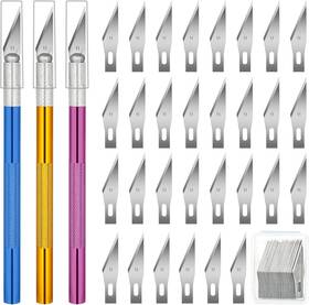 Xekigu 313038938932 3 Pcs Exacto Knife Hobby Craft Knives With 30 Spare Bla Xekigu 313038938932 3 Pcs Exacto Knife Hobby Craft Knives With 30 Spare Bla