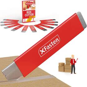 Bcs12 Xfasten 12-pack Retractable Box Cutters With Safety Scraper Bulk Cardboard And Carton