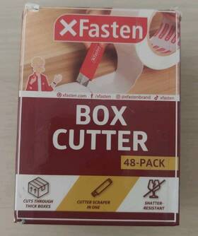 Xfasten Xf-bc-p48 48-pack Of Retractable Box Cutters Featuring High-carbon Steel Blades