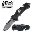 Mx-a810bk Xtreme Knives Usa Assisted Skull Rescue Medallion Ballistic Mtech