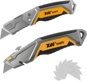 Xw 313096440484 Utility Knife Set Heavy Duty Zinc Alloy Retractable Box Cutter And Folding U