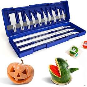 Yobeyux 614163883907 16 Pack Precision Craft Hobby Knife Kit - Utility Art Exacto Set Sharp