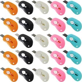 Yoohua 744110153682 25pcs Mini Retractable Utility Knife Box Cutter Letter Opener Random Color