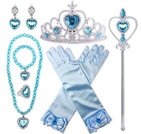 Yosbabe 742089311775 Princess Elsa Costume Dress Up Accessories For 3-10 Years Old Blue