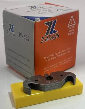 Zeluga 19-487 Box Of 100 Pc. Sk2 Steel Utility Hook Blade With Round Hole