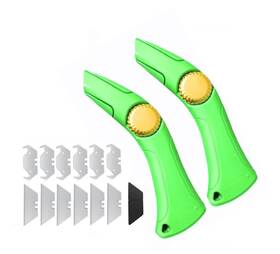 Zy501 Zimpty 2-pack Knuckle Saver Roofing Knife With 12pcs Hook Blades