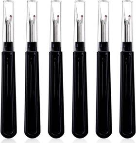 Lm2031 Zmaagg 6 Pcs Seam Ripper Set Ergonomic Grip For Sewing Crafting Black