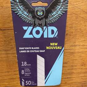 Zoid 071160140455 50-piece 18mm Snap Knife Blades With 8 Cutting Surfaces Utility Zoid 071160140455 50-piece 18mm Snap Knife Blades With 8 Cutting Surfaces Utility