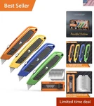 Versatile 4-PACK Utility Knives With SK5 Blades Perfect For Every Cutting Task. Fixed Price $16.99.