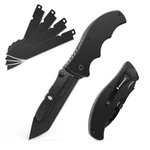 Swiss+tech Pocket Folding Knife Tactical 4PC Replaceable Blade Clip. Fixed Price $27.99.
