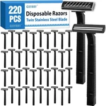 220 Pcs Twin Blade Disposable Razors With Clear Safety Cap, Shaving Bulk. Fixed Price $57.99.
