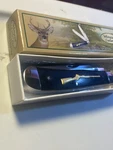 Whitetail Cutlery WT-108BPW Stainless Steel Blade Gold Rifle Inlay. Fixed Price $19.99.