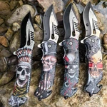 Optional Skull Spring Assisted Knives Outdoor Rescue Folding Blade Pocket Knife. Fixed Price $12.95.