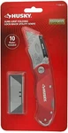 Husky 21113 Folding Sure-grip Lock Back Utility Knife W/ 10 Disposable Blades. Fixed Price $27.99.