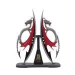 Wuu Jau H-548 Dual Fantasy Dragon Dagger Display Wooden Stand 11. Fixed Price $82.11.