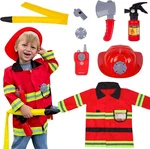 Liberry Fireman Costume For Kids 3 4 5 Years Old, Firefighter Tools With.... Fixed Price $35.94.