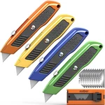 Horusdy 4-PACK Box Cutter Utility Knife, Heavy Duty Aluminum Shell Retractable. Fixed Price $18.95.