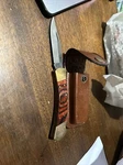 Vintage, Sears Lockback Knife With Leather Sheath, 95752, 3-1/2" Blade,. Fixed Price $60.00.