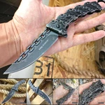 8.25" Skull Stonewashed Camping Hunting Knife Razor Tactical Pocket. Fixed Price $15.95.