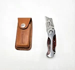 Craftsman 94845 Folding Lockback Utility Knife Wooden Handle Sheath Vtg Tool Usa. Fixed Price $19.99.