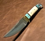 8.25" Bone & Turquoise Fixed Blade Daylight Hunter Outdoor Knife W/sheath. Fixed Price $22.73.