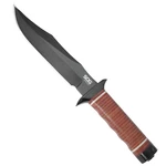Sog Bowie 2.0 Knife 6.4" Black Tini Blade Leather Handles With Sheath. Fixed Price $168.99.