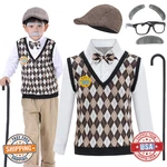 Zeroshop 100 Days School Old Man Costume Boys Grandpa Sweater Outfit. Fixed Price $41.59.