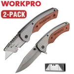 Workpro 2PK Folding Utility Knife Edc Pocket Box Cutter Quick-change Blade. Fixed Price $25.99.