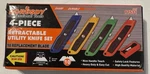 Horusdy, Set Of 4 Retractable Utility Knives, W 10 Extra Blades, Open Box Cond. Fixed Price $9.99.